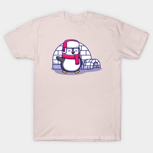 Cute Penguin With Igloo T-Shirt